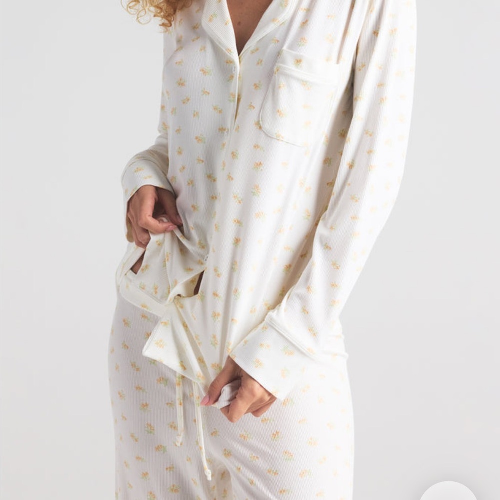 SKIMS Cream Pajama Long Sleeve Nightshirt